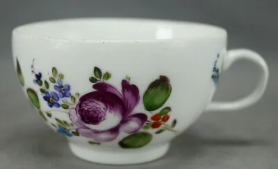 Buy Rare 18th Century Zurich Swiss Hand Painted Pink Rose Floral Porcelain Tea Cup • 320.32£