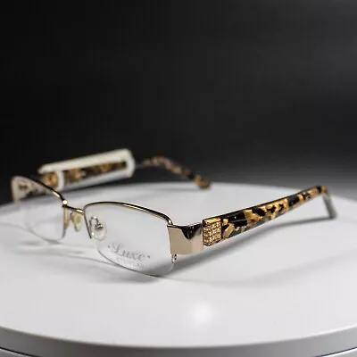 Buy Luxe Eyewear Glasses Frames 234 Half Rim Eyeglasses Brown & Gold NEW • 29.99£