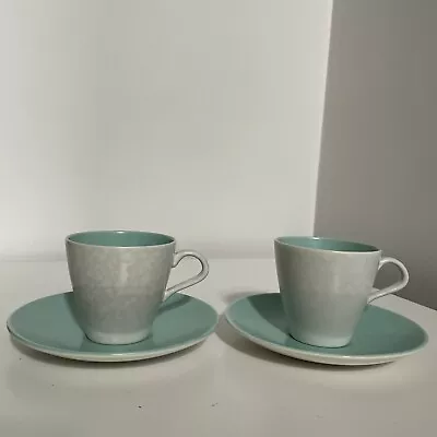 Buy 2x Poole Pottery Cups And Saucers - Twintone • 5.99£