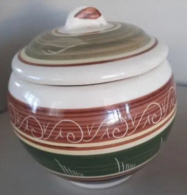 Buy Rhayader Welsh Dragon Vintage Pottery Lidded Sugar Pot Or Preserve Pot • 3.99£