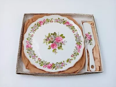Buy Vintage Old Foley James Kent China Cake Plate & Cake Slice Harmony Rose Pattern • 12.99£