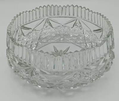 Buy Superb Vintage Diamond Cut Glass Crystal Fruit Or Trifle Or Sweet Dish Bowl UK ⭐ • 14.99£