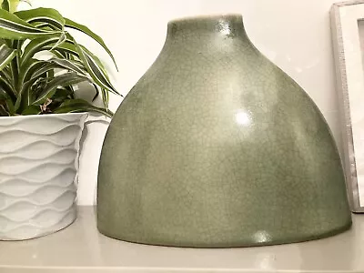 Buy Large Hand Thrown  Green Glazed Pottery Vase • 18£