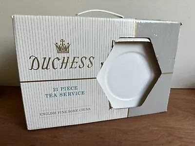 Buy Boxed Duchess Ascot White And Gold Fine Bone China 21 Piece Tea Set. Ex Cond • 49.95£