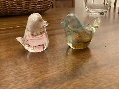 Buy Vintage Pair Of Small Glass Bird Paperweights • 5.50£
