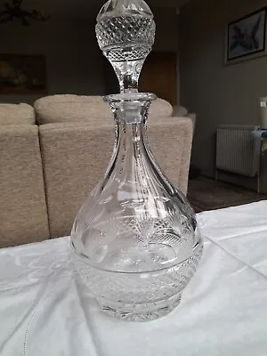 Buy Antique Vintage Large Decanter Beautiful Cutting See Pictures • 29.99£