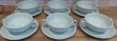 Buy Set Of 6 Grindley Almond Petal Cream Soup Bowls And Stands • 22.50£