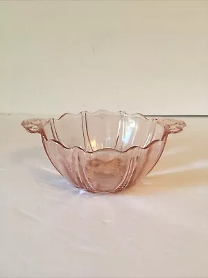 Buy Vintage Anchor Hocking Pink Depression “OYSTER & PEARL” Handled Candy Dish 5” • 9.96£