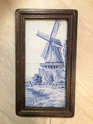 Buy 2 Old Framed Dutch Tiles Delft? • 28.81£