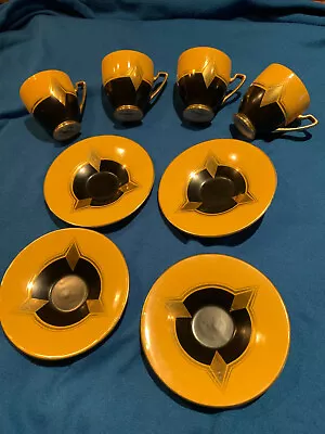 Buy Set Of 4 Art Deco Carlton Ware Cup And Saucers • 156£