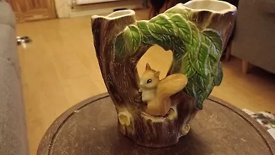 Buy A Twin Trunk Flower Vase By Hornsea Featuring A Squirrel In The Centre. The... • 4£