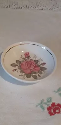 Buy Vintage Holkham Studio Pottery   Trinket Dish, Pink Rose Motif • 14£