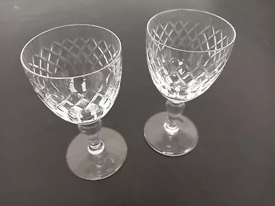 Buy Brierley Crystal Glasses X 2 Dessert Wine Glasses 13cm Tall Vintage Tableware  • 4.99£