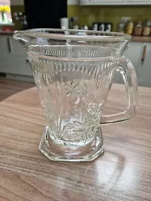 Buy Large Vintage Pressed Glass Decorative Jug Pitcher Flower Vase • 8£
