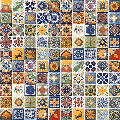 Buy #002) SPECIAL SALE 100 Mexican Tiles Ceramic Mexico Talavera Tile  • 108.66£