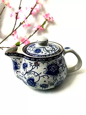 Buy Vintage Chinese Teapot, Blue And White Porcelain, Floral- Rare Find • 57.17£