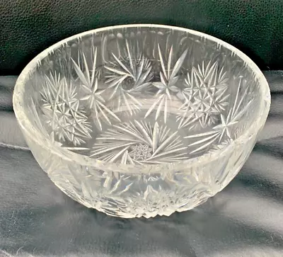 Buy Large & Heavy Cut Glass PINWHEEL Crystal Trifle Or Fruit Bowl • 12£