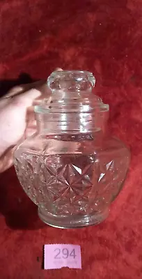 Buy Vintage Glass Sweet Jar - Glass Stoppered Lid • 1.99£