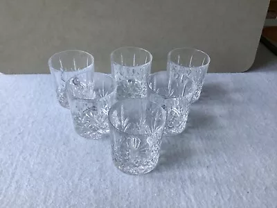 Buy 6 X 8oz CUT GLASS CRYSTAL WHISKY GLASSES MINT CONDITION • 24£