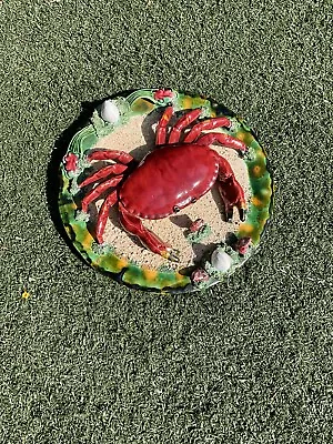 Buy Vintage Crab Plate Palissy Majolica Pottery Caldas Da Rainha Portugal 30cm • 75£