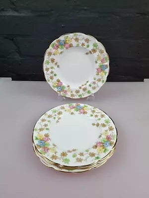 Buy 4 X Plant Tuscan Vintage Floral Tea / Side Plates Fluted 7  Wide Set  • 19.99£