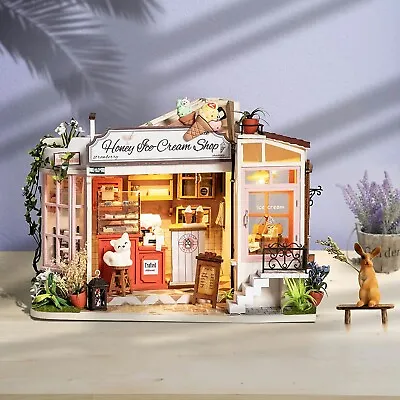 Buy Rolife 1:24 DIY Miniature Mini Dollhouse Model Kit Ice-cream Shop Adults Gifts • 29.99£