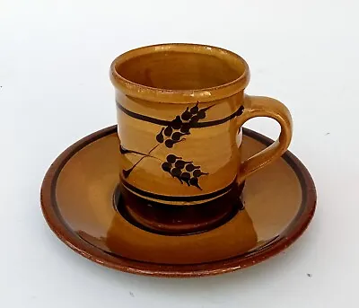 Buy Dieter Kunzemann, Vintage Studio Pottery Slipware Coffee Cup And Saucer C1970 • 20£