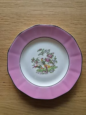 Buy Myott Son & Co Small Plate Pink Edging With Pretty Birds And Floral Design • 7.50£