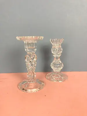 Buy Vintage Glass Candle Holders, Pressed Glass, Diner Candles, Christmas, Wedding • 14.99£