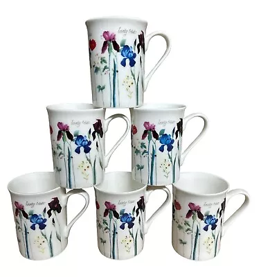 Buy 6 Garden Flower Mugs Fine Bone China Coffee Cup Set 295ml Eden Garden • 23.99£