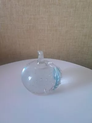 Buy Small Clear Glass Controlled Bubbles  Apple Paperweight • 8.99£