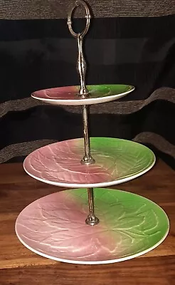 Buy Vintage 1950s Toyal Winton Grimwades 3 Tier Cake Stand Retro Pink And Green • 11.99£