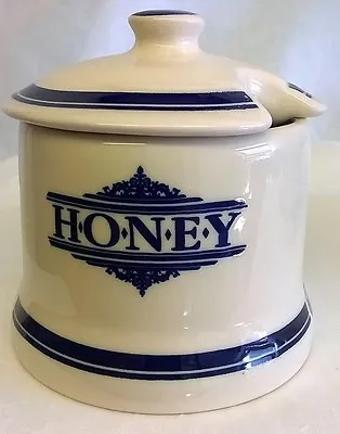 Buy 1869 Victorian Pottery Company Honey Jar Or Pot Blue • 14.99£