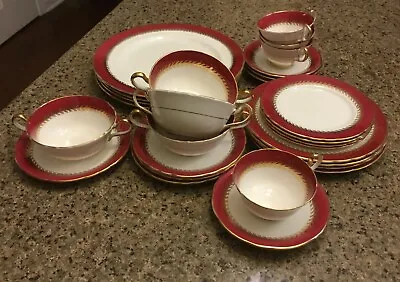 Buy Vintage English China Dinner Setting For 4 - Aynsley 28 Pieces - England 1930's • 149.31£