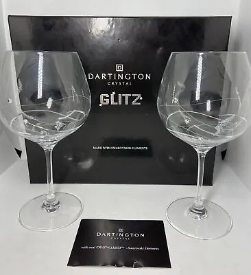Buy Pair X 2 Dartington Crystal Glitz Gin Cocktail Copa Glasses Swarovski Crystals • 49.99£