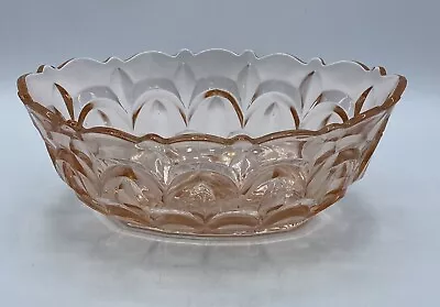 Buy Vintage Art Deco Pink Depression Glass Oblong Deep Serving Fruit Bowl • 20£