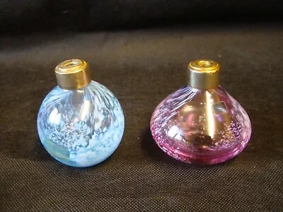 Buy 2 X Vintage Caithness Perfume Bottles Without Atomizers Pink & Blue Swirls • 14£