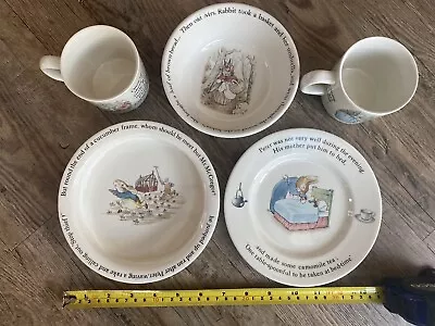Buy 5 Piece Set Of Vintage Peter Rabbit Beatrix Potter Childrens Tea Set By Wedgwood • 43.21£