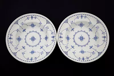 Buy 2 Denmark Blue Bowls With Fluted Rims For Soup Or Pasta - Furnivals • 17.99£