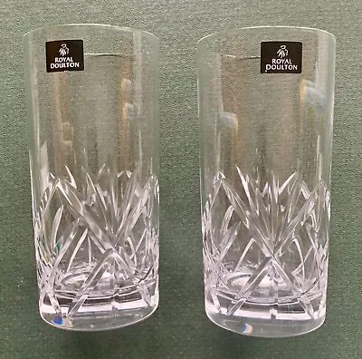 Buy A Pair Of Royal Doulton Crystal Daily Mail Hi-Ball Glass / Tumbler New 🆕🐝 • 24£