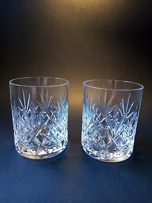 Buy 2 X Quality Crystal Cut 10oz Whiskey Glasses • 10£