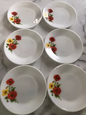 Buy Pyrex Red Poppy Side Plate X 6 - Vintage • 18£