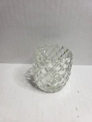 Buy Vintage HomCo Votive Candle Holder Clear Cut Glass Diamond Pattern • 7.19£