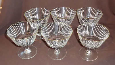 Buy 6 Vintage Retro 1960's  Chance Glass Swirl Desert Bowls • 23.50£