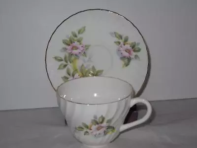 Buy Crown Staffordshire Teacup Cup & Saucer Set Pink Roses A15 • 11.46£