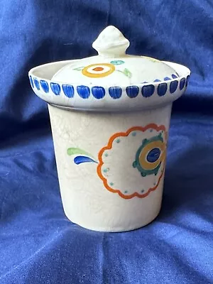 Buy Rare Hand Painted A.E.  Gray's Pottery Art Deco Preserves Or Mustard Pot #2002 • 38.37£