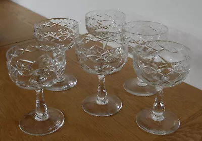 Buy 6 X Vintage Royal Brierley Crystal Champagne Coupes Glasses - 13.5 Cm Tall - VGC • 120£