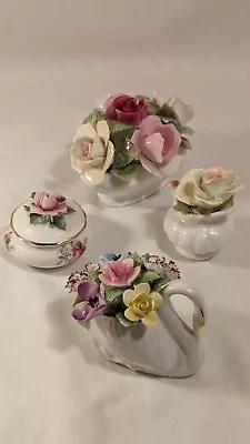 Buy Set Of Four Of Vintage Bone China Flower Vase/swan Ornaments. • 48£