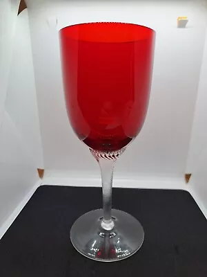 Buy Vintage Ruby Red Wine Glass Set Of 4 Glass Wine Goblets Glassware Like New T8 • 28.45£