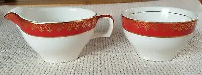 Buy Stylecraft Midwinter Scarlet Red & Gold Milk Jug & Sugar Bowl Art Deco • 5.50£